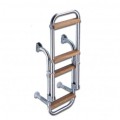 Drabinka inox z drewnianymi stopniami - 3-stopniowa