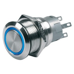 Włącznik nierdzewny ON/OFF, niebieski LED, 12V