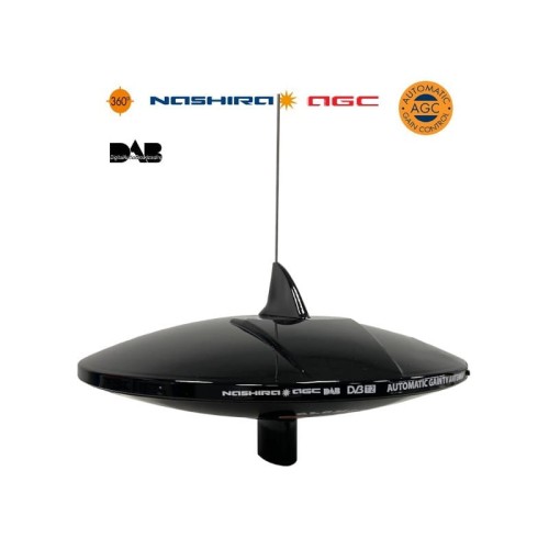 Kompaktowa aktywna antena NASHIRA 370 mm czarna