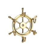 Wieszak na ubrania mosiężny - koło sterowe
