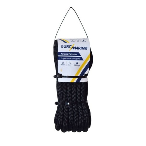 Lina cumownicza czarna poliestrowa ø 14 mm x 9 m z pętlą 30 cm