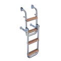 Drabinka inox z drewnianymi stopniami - 3-stopniowa