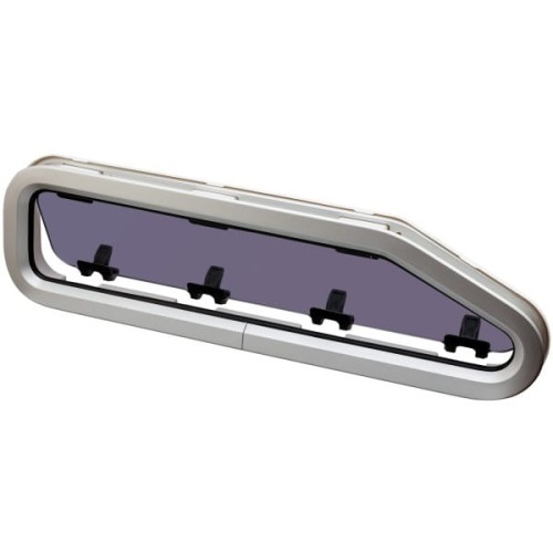 Okno jachtowe Lewmar ST44 otwierane - 195x708 mm, srebrne, prawe, biała ramka