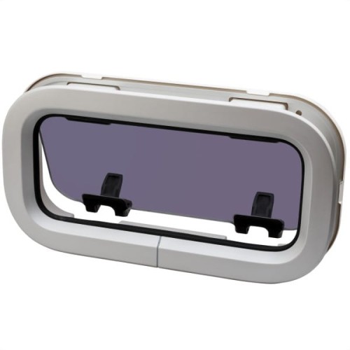 Okno jachtowe Lewmar ST1 otwierane - 191x367 mm, srebrne, biała ramka