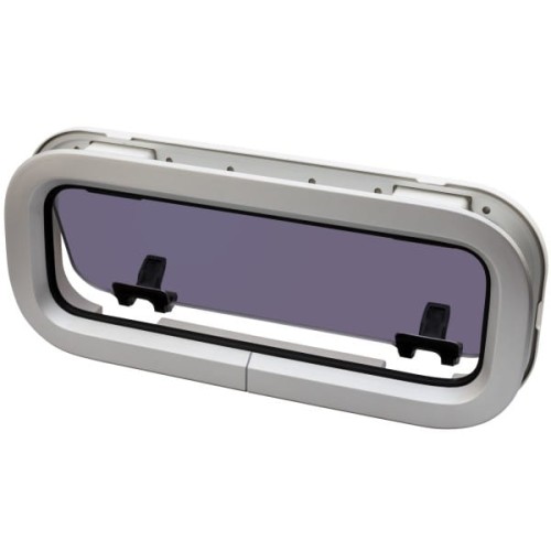 Okno jachtowe Lewmar ST3 otwierane - 191x449 mm, srebrne, biała ramka