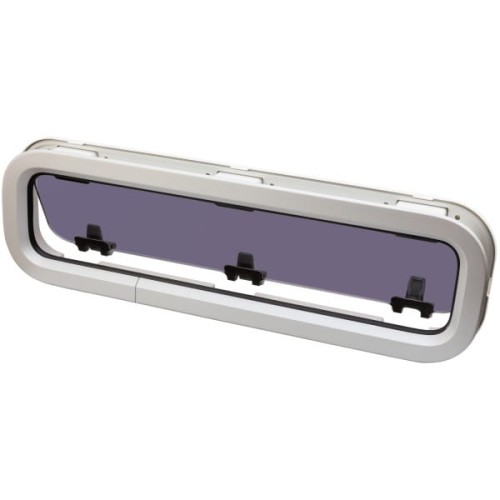 Okno jachtowe Lewmar ST4 otwierane - 191x646 mm, srebrne, biała ramka