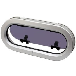 Okno jachtowe Lewmar ST7 otwierane - 191x425 mm, srebrne, prawe, biała ramka