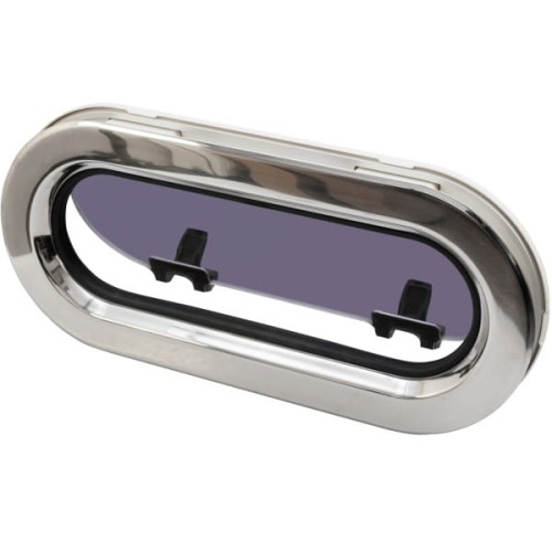 Okno jachtowe Lewmar SS7 otwierane - 191x425 mm, stalowe, prawe, biała ramka
