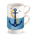 Dwa kubki z kotwicą - zestaw upominkowy
