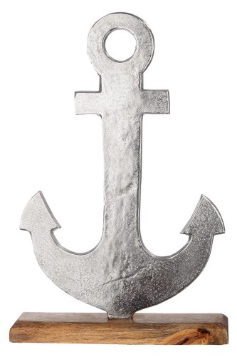 Kotwica ozdobna na drewnianej podstawie