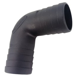 Złącze kątowe węża 38 mm 90° - czarne