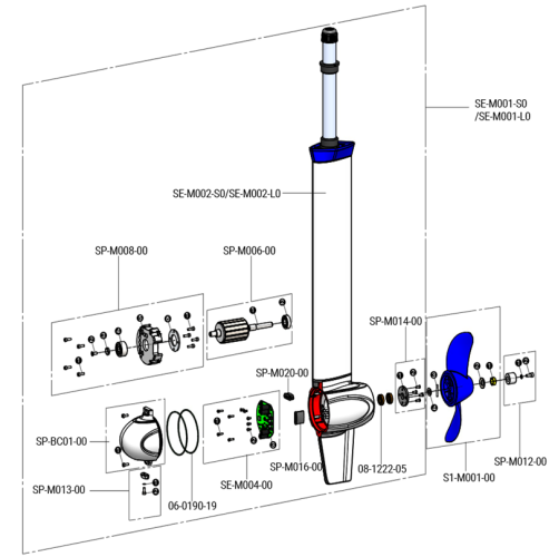 Części zamienne do wału ePropulsion Spirit 1.0 Evo