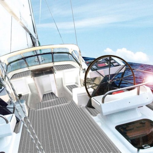 Wykładzina antypoślizgowa Gisatex Antislide szara + białe paski