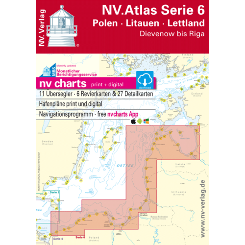 Atlas map morski NV Charts Serie 6 Polska Litwa Łotwa (edycja 2023)