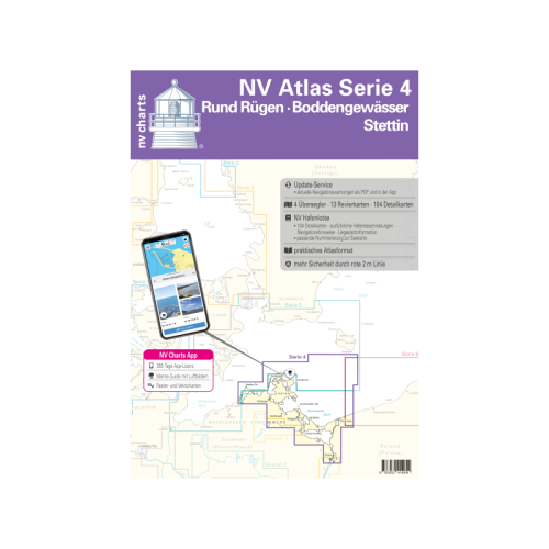 Atlas map morski NV Charts Serie 4 Rund Rügen Boddengewässer Stettin (edycja 2023)
