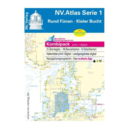 Atlas map morski NV Charts Serie 1 Rund Fünen Kieler Bucht (edycja 2023)