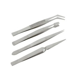 Zestaw: 4 pęsety nierdzewne