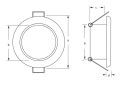 Lampa Hella Apelo EuroLED75 RGB/W, oświetlenie w dół, okrągła, ramka z nierdzewnej stali