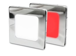 EuroLED 95 gen2 Lampa, światło białe/czerwone, mocowanie śruba, kwadratowa