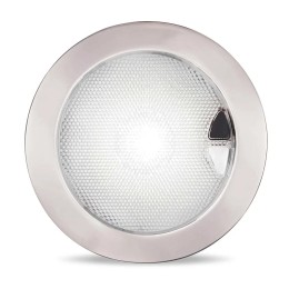 Lampa downlight EuroLED150, biała, przełącznik dotykowy, oprawka nierdzewna stal