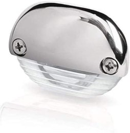 Lampa podstopniowa, biała, nierdzewna nakładka