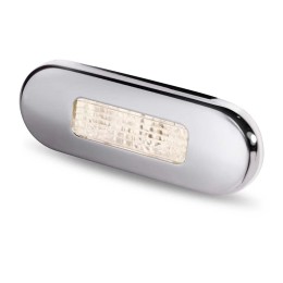Lampa podstopniowa, owalna, światło białe ciepłe, stal nierdzewna