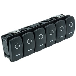 Sześć modułów przełączania cyfrowego VMM serii Contura V , chilowe WŁ. z niebieskim LED i kablem adaptera NMEA2000 0,2m