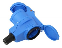 Złącze kątowe CEE luźne 16 A. Ze zintegrowanym gniazdem Schuko