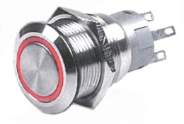 Wyłącznik ze stali nierdzewnej 7A 12V, czerwony