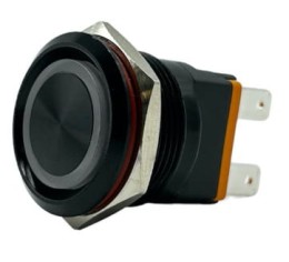 Czarny wyłącznik aluminiowy 15 A, chwilowy z czerwoną diodą