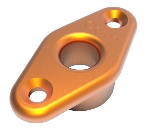 Przepust pokładowy ALLEN z kołnierzem, aluminiowe oko 9 mm, pomarańczowy