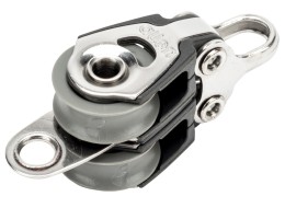 Blok podwójny ALLEN ślizgowy 20 mm, lina 6 mm, kabłąk górny/zaczep w kształcie litery U