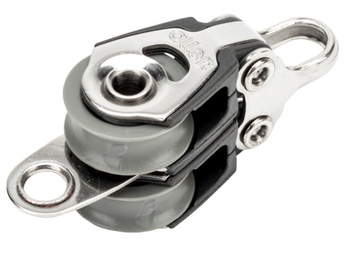 Blok podwójny ALLEN ślizgowy 20 mm, lina 6 mm, kabłąk górny/zaczep w kształcie litery U
