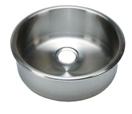 Umywalka BARKA, cylindryczna, ze stali nierdzewnej satynowanej, 300 x 125 mm