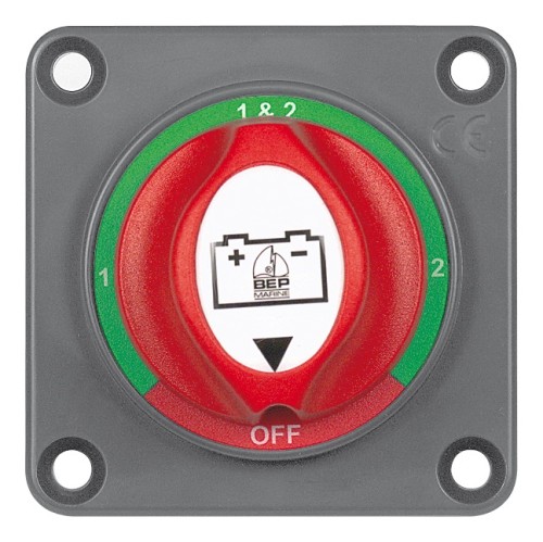 Przełącznik wyboru akumulatora BEP 701S 12/24 V 200 A, 3-biegunowy, do zabudowy, zestaw do samodzielnego montażu