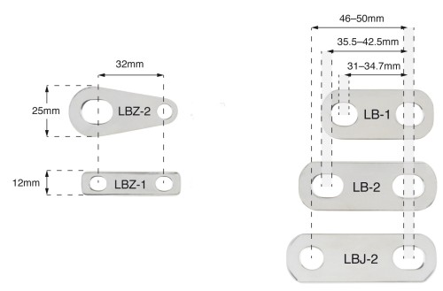 Płytka łącząca BEP Z-Link LBZ-2 650A, do wtyku 8/10 mm, 32 mm