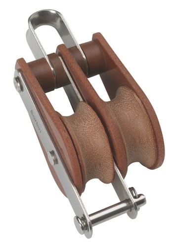BARTON TUPHblox blok podwójny 30 mm, lina 10 mm, kabłąk górny/zaczep zamka w kształcie litery U