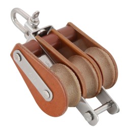 BARTON TUPHblox blok potrójny 30 mm, lina 10 mm, ucho obrotowe/uchwyt w kształcie litery U