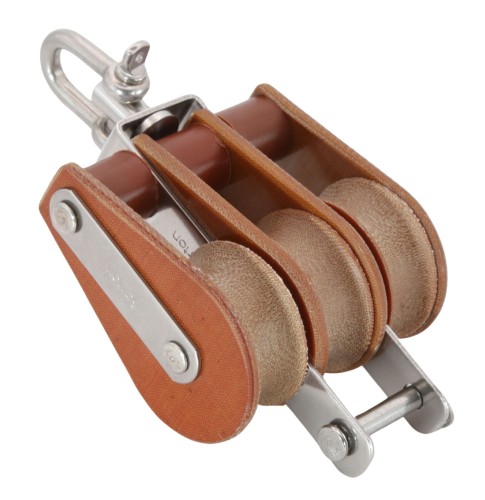 BARTON TUPHblox blok potrójny 30 mm, lina 10 mm, ucho obrotowe/uchwyt w kształcie litery U