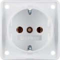 Gniazdko BERKER Schuko Integro Flow 230 V 16 A, białe polarne matowe