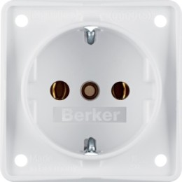 Gniazdko BERKER Schuko Integro Flow 230 V 16 A, brązowe matowe