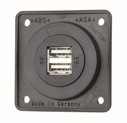 BERKER Podwójne gniazdo USB-A Integro Flow 12/24 V 2x2,5 A, antracytowy matowy