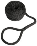Lina cumownicza bardzo wytrzymała zakończona oczkiem - czarna  - 12 mm x 7 m